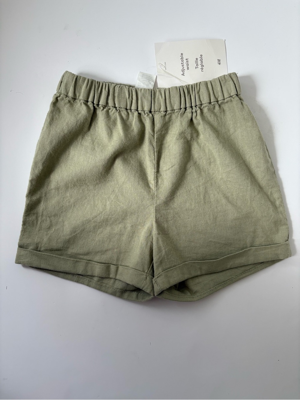 H&M Toddler Olive Linen-Blend Shorts